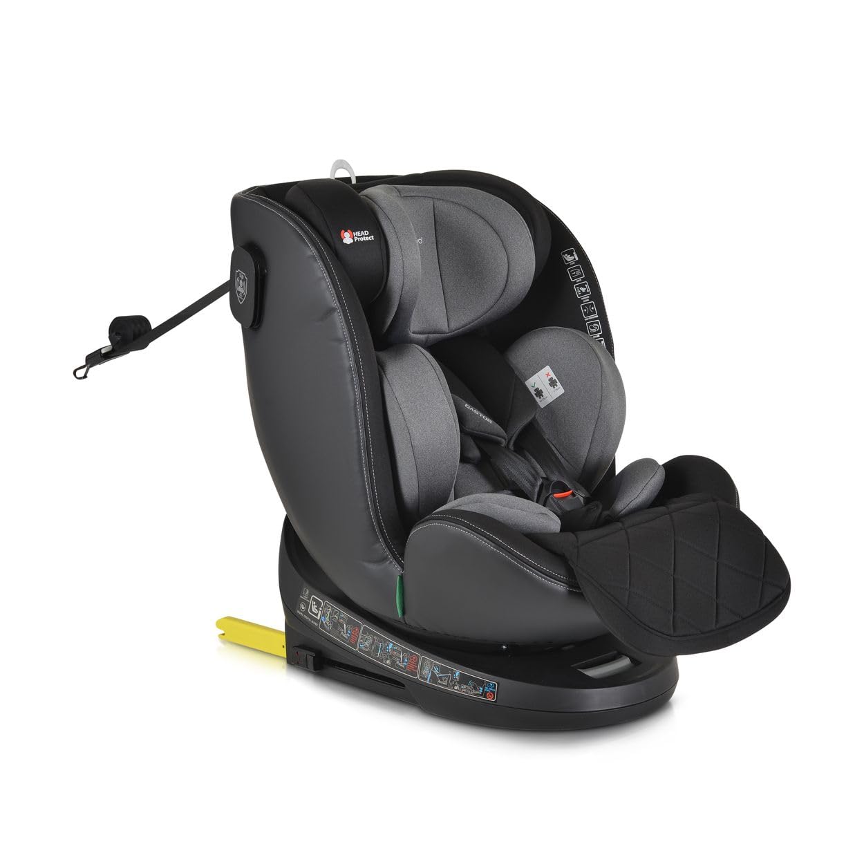 Cangaroo, siège enfant i-Size Castor (40-150cm) groupe 0/1/2/3 Isofix, coloris:gris