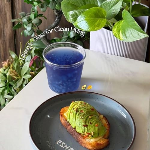 Image of PEBELLIFEWARE Aesthetic Glass Coffee Mugs (Set of 2) - Premium Borosilicate Clear Drinking Glasses U-Shaped 280ml for Coffee, Matcha, Smoothies - Microwave & Dishwasher Safe