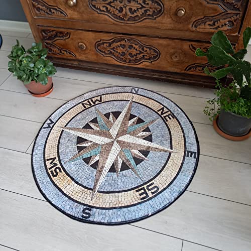 Tapete redondo Compass Rug 2.6x2.6 ft modelo 7 miniatura 6