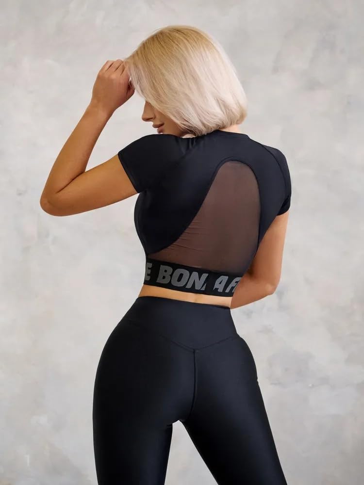 Bona Fide Haut de Sport Femme - Coupe Ajustée Respirante Yoga Fitness | débardeur ou t-shirt, manches courtes ou longues, tissu extensible, running et gym