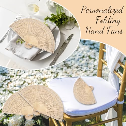 20 Abanicos de Madera Personalizados para Boda miniatura 4