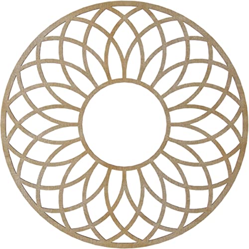 Image of Ekena Millwork 18 inchOD x 6 1 /8 inchID x 1 /4 inchT Cannes Wood Fretwork Pierced Ceiling Medallion, Birch