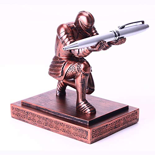 Cyxstar Resin Soldier Executive Pen Holder Desk Organizer Cool Pen Stand Home Decor Resin Pencil Holder With A Pen For Men As Gift (Copper) #TOP1