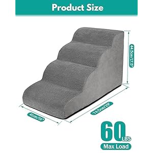   Dog-Stairs-Ramp-4-Tiers-Dog-Stairs-for-Small-Dogs-High-Density-Foam-Dog-Ramp-Extra-Wide-Non-Slip-Pet-Stairs-for-High-Beds-or-Couch-Pet-Steps-for-Older-Dogs-Injured-Dogs-or-Cats