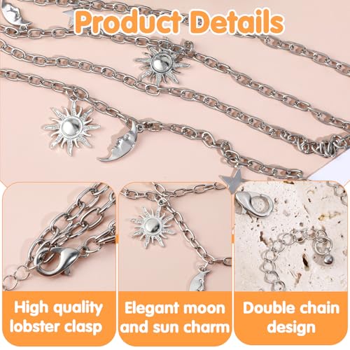 Double Layer Chain Belt for Women Waist Chain Belt Silver Metal Fashion Link Belts For Dress Jean Pant4