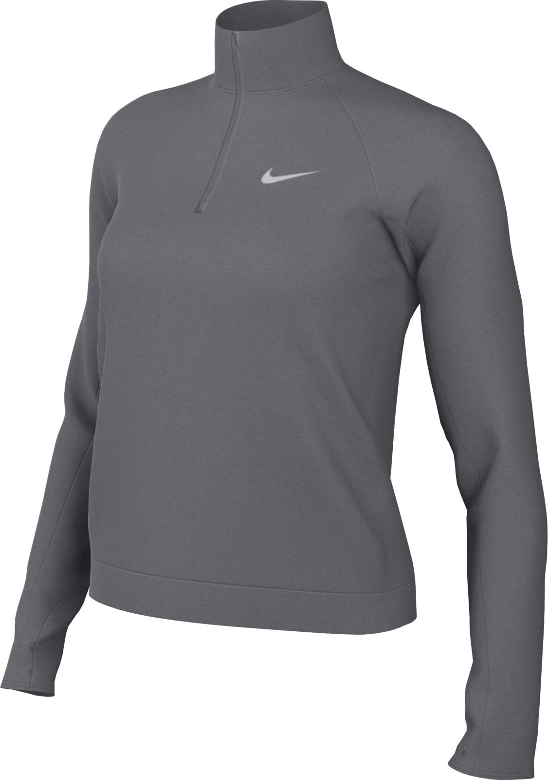 Nike Women's W Nk Df Pacer Hz Long Sleeve top, Smoke Grey/Reflective Silv, XS