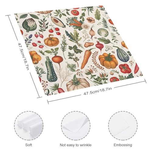 Servilletas de tela reutilizables con diseño vegetal y floral, set x4 miniatura 2