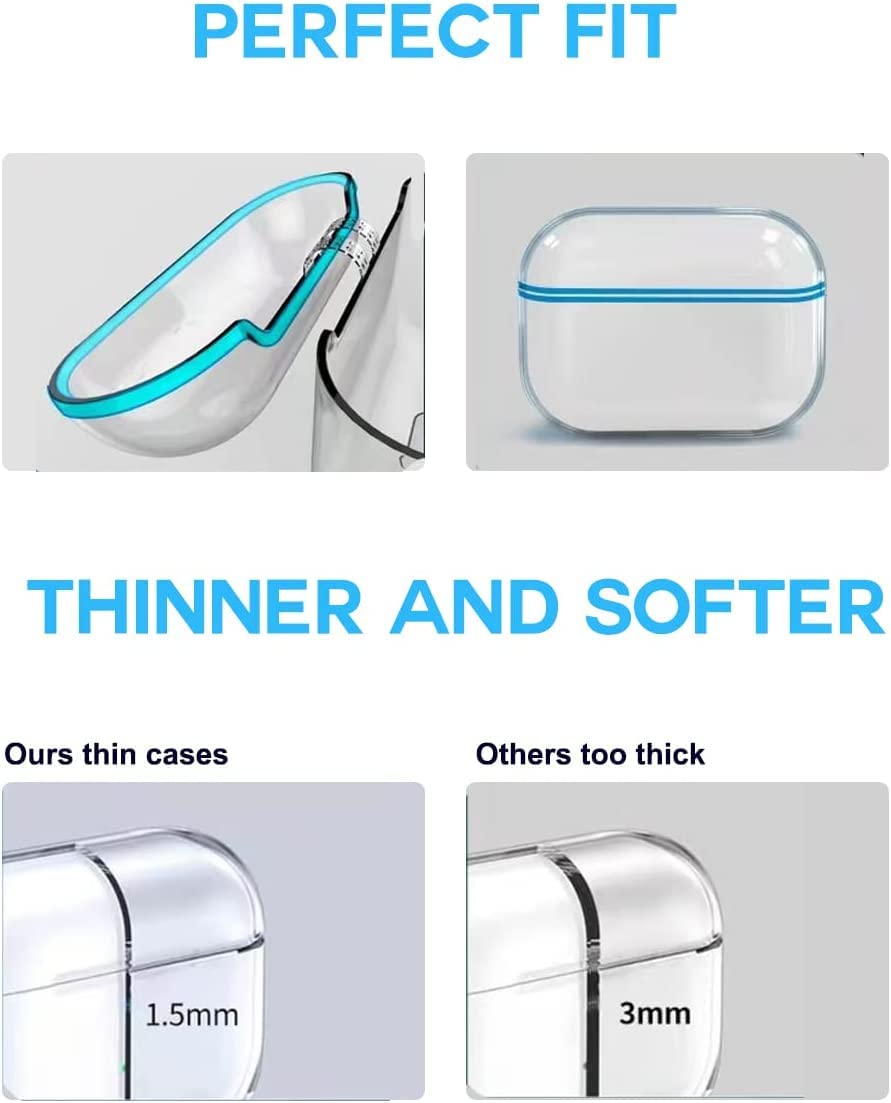 Mizi Case for AirPods Pro 2nd Generation 2022/2023 (USB-C/Lightning Cable), Soft TPU Protective Cover - Clear