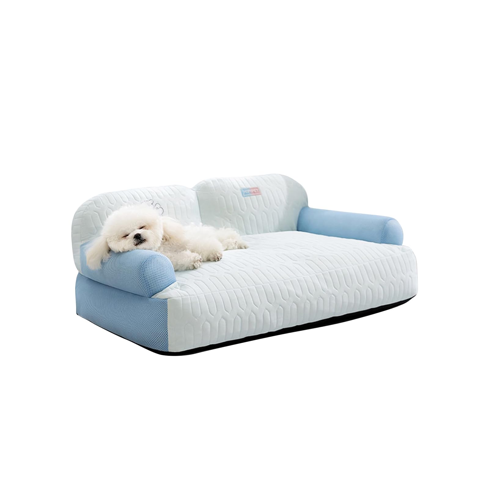 Galatée Cooling Dog Bed, Orthopedic Foam Dog Bed, Removable Washable Cover, Pet Sofa Bed With Bolster Sides For Sleeping, Soft Calming Cat Bed(2XL, Blue)
