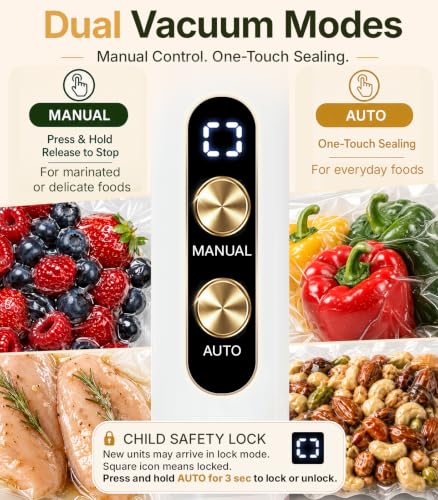 Image of Handheld Vacuum Sealer for Food, Compact Cordless Sealer, 30 Reusable Bags
