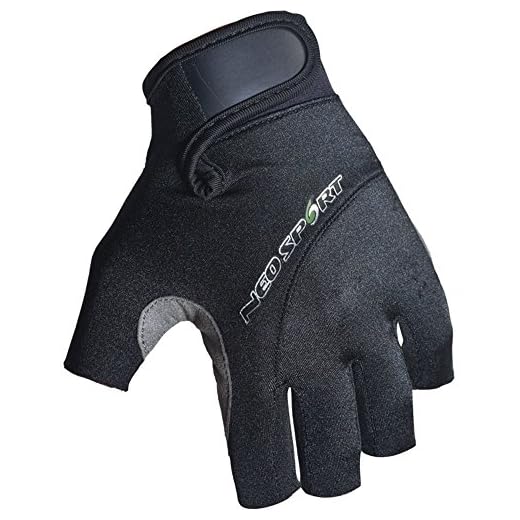 NeoSport 3/4 Fingerless Neoprene Gloves, 1.5mm Unisex Design, Biking, Sailing, Black