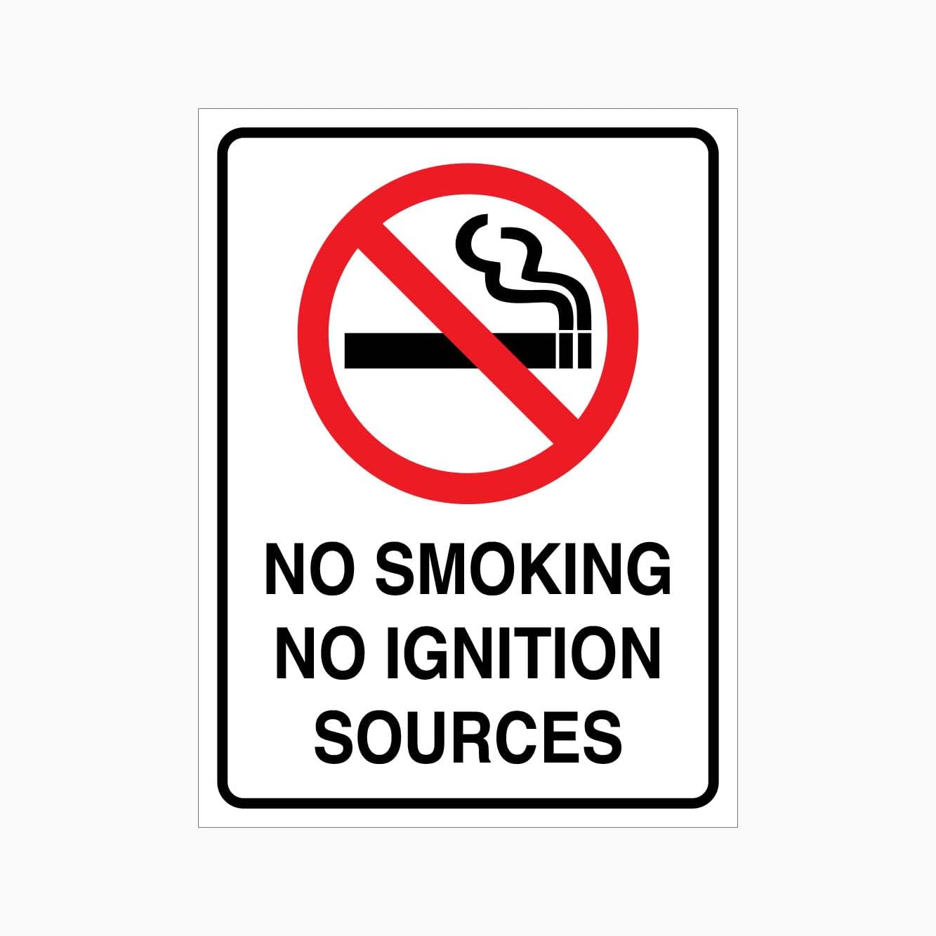 NO SMOKING NO IGNITION SOURCES Sign Workplace Metal Tin Sign 8 x 12 inch for Industrial & Commercial Series