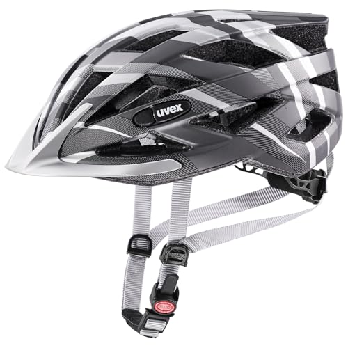 uvex Air Wing CC Casco de Bicicleta, Adultos Unisex, Black-Silver Matt, 56-60 cm