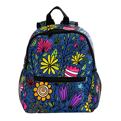 Sac à dos pour garçons et filles bleu roi motif étoiles roses 30 cm