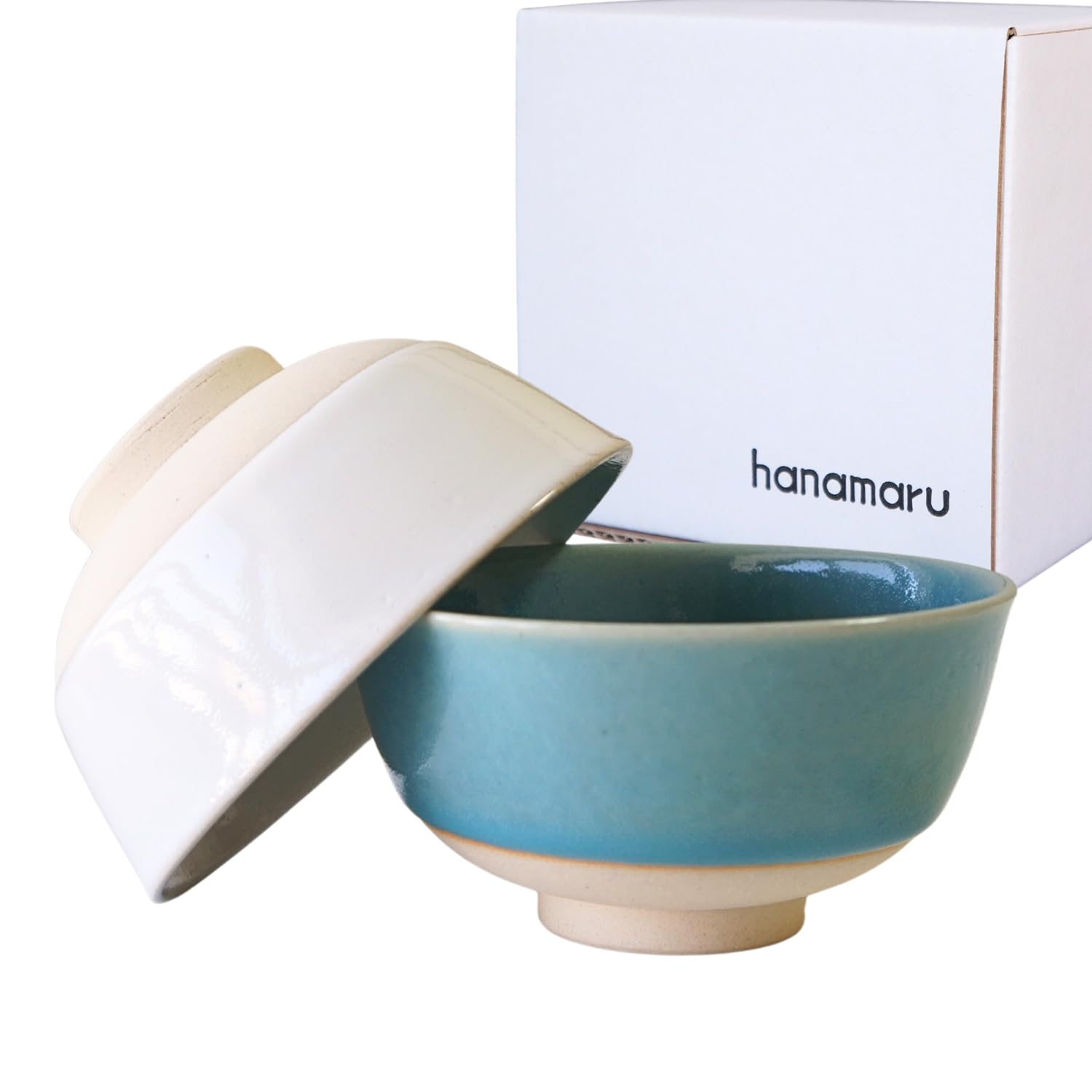 Arita Ware Pair Rice Bowls, Blue & White