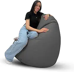 Puff Pera Com Enchimento Gigante Eventos Decoração Quarto Sala Almofadão (CINZA)