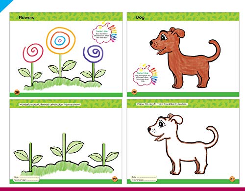 Image of Woodsnipe Colouring Books Combo Pack for Preschool Ages 2 to 5| Introduction to Colours, Pencil Control with Pattern, Lines, Curves| Simple to 3D objects, Shapes, Patterns. Develops Fine Motor Skills