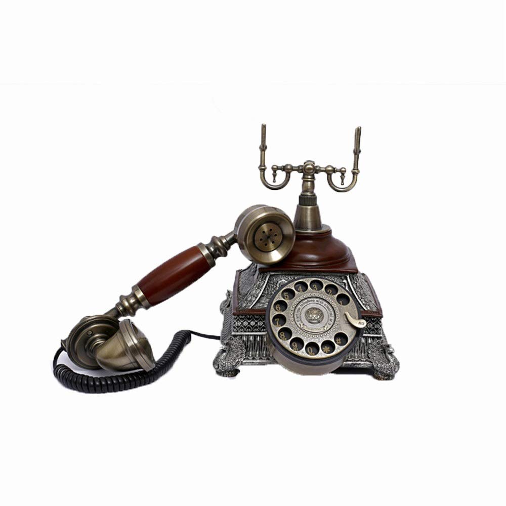 Telefon stacjonarny do domu, europejski telefon antyczny, telefony z tarczą obrotową, telefon stacjonarny retro, telefon stacjonarny na biurko, telefon przewodowy do domu i dekoracji, brąz