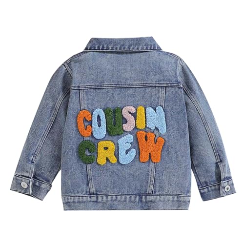 2024 Winter Letter Printed Dnimw Jacket Coat Boys Girls Fall Long Sleeve Letter Embroidered Denim Jacket 2025 New