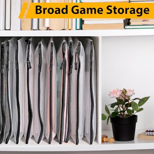 Image of 24pcs A4 Mesh Zipper Pouch File Bags, 12pcs Large A3 and 12pcs Letter A4,Black Reusable Zipper Bags for Organizing Storage, Waterproof Puzzle Bag, Board Game Storage and School Office Supplies