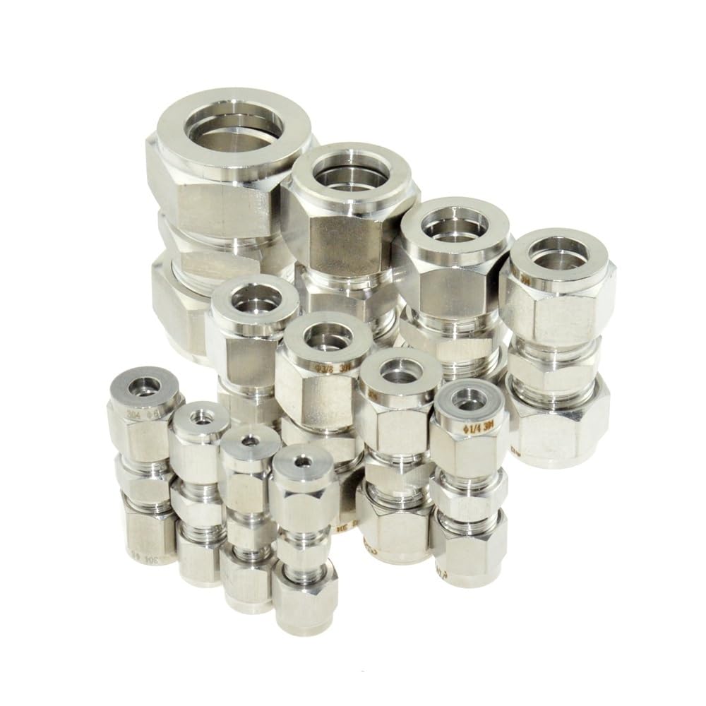 Złączki rurowe ze stali nierdzewnej o średnicy zewnętrznej 6 mm, 8 mm, 12 mm, 16 mm, 1/4" i 1/2" z tuleją zaciskową, złączką SS304(25.4mm OD Tube)