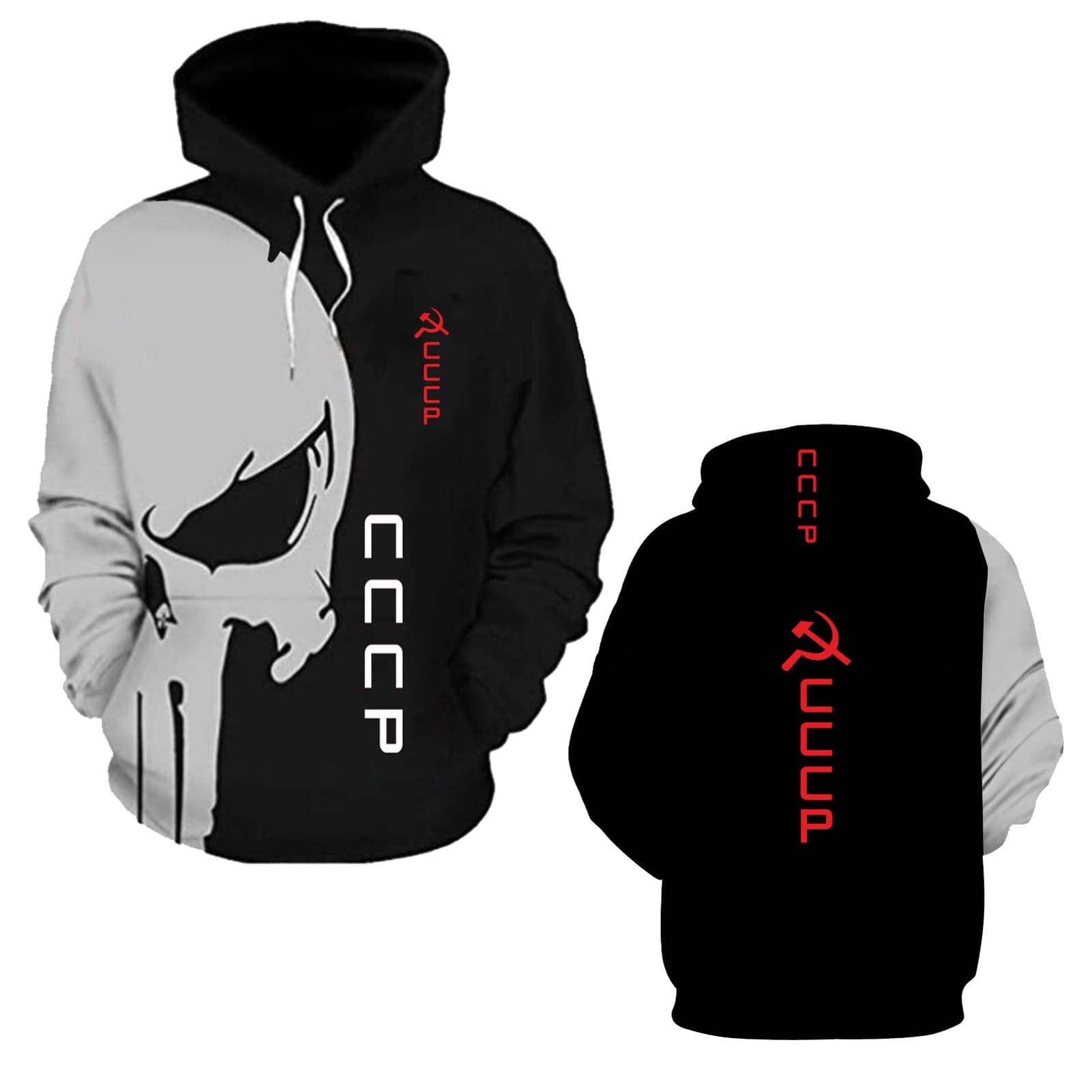 JANZBZSU Mens Hoodies Baggy Hoody for C.C.C.P 3D Hooded Coats Printing Sweatshirt Spring Autumn Outwear Long Sleeve Tracksuit Training Jackets-A||3x_l