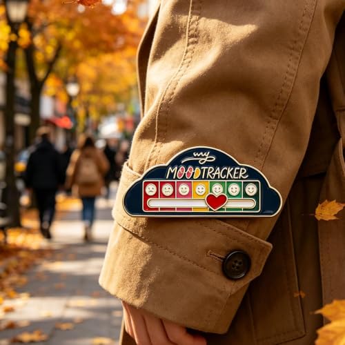 Image of 4PCS Enamel Pins, Badges for Bags, Brooch Pin for Women, Social Battery Expression for Mood Display, Non-Verbal Communication Accessories, Personal Style Enhancement