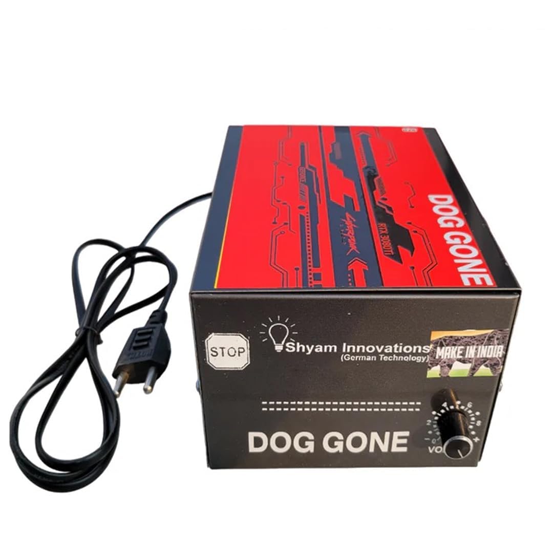 Shyam Innovations Supersonic Dog Repellent System, Loud Noise Deterrent Device to Keep Street Dogs Away, Outdoor Dog Control for Playgrounds, Parking Areas & More, Covers Up to 2200 Sq. Ft.