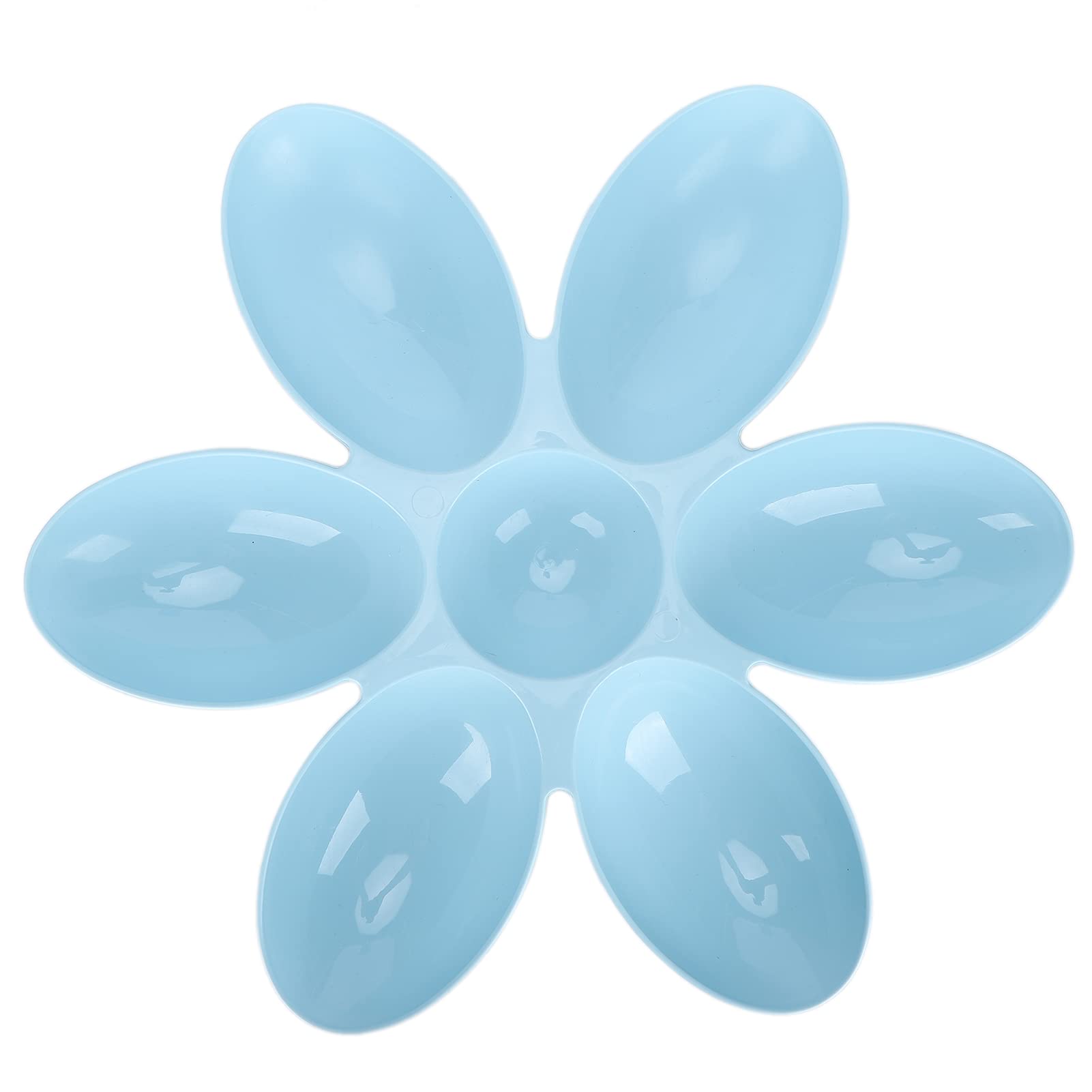 Cat Food Bowl, Flower Petals Shaped Cat Water Bowls Non Slip Food Grade Flower Petals Shaped 6 Grids Pet Feeding Bowl for Food and Water(Blue)