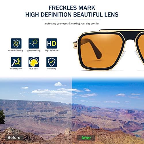 Trendy Retro Sunglasses for Men Women Stark Vintage Shades 70s Italian Fashion Square Metal Glasses4