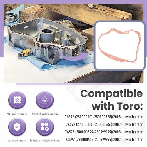 Image of 594195 Crankcase Gasket 795387 Oil Seal Kit Compatible with B&S Toro 40F777, 40G777, 74592, 74704, Replace 690945, 697227, 273488, 697227 etc.