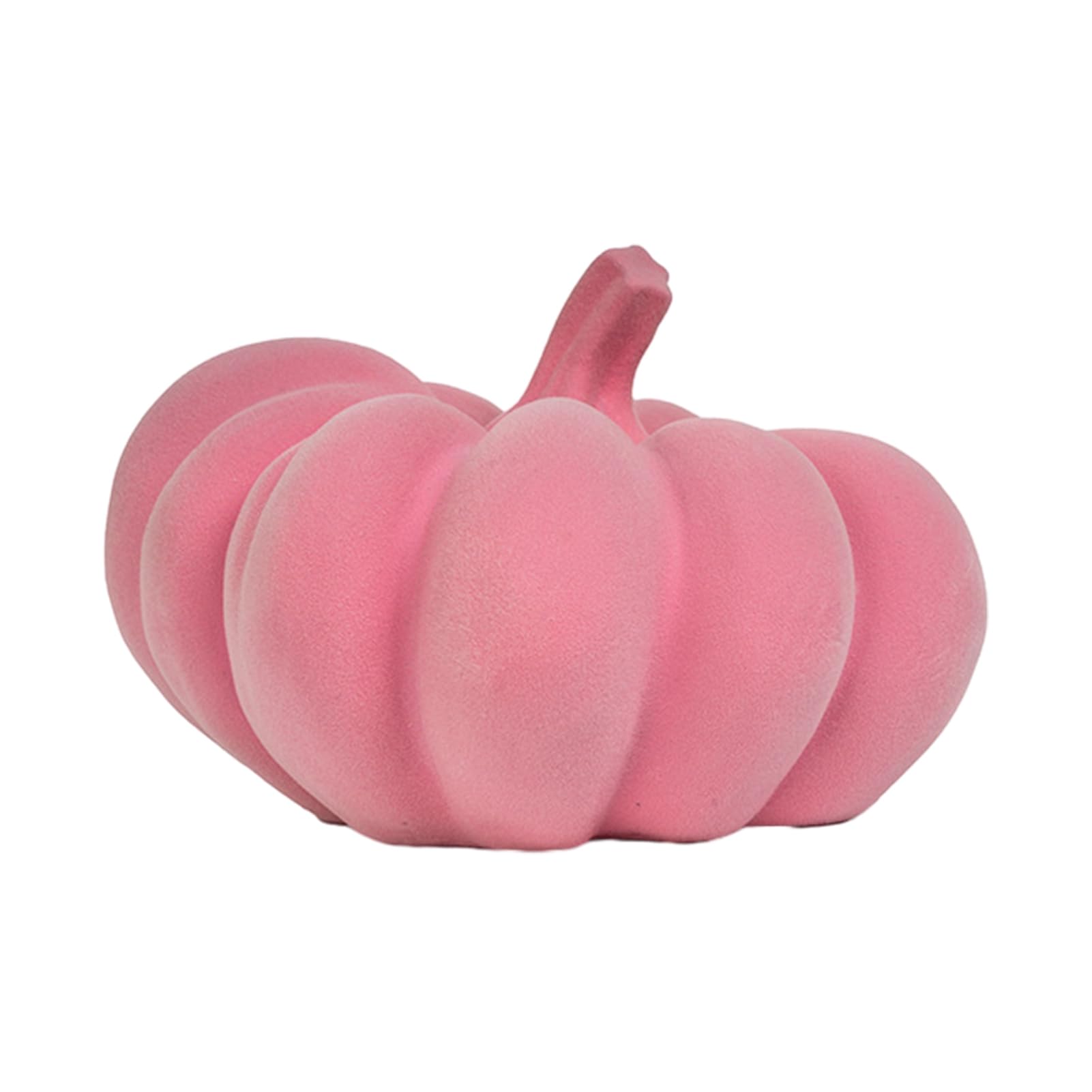 sugerou Resin Pumpkin Ornament, Decorative Pumpkin Sculpture with Retro Spotted Texture – Modern Autumn Tabletop Decor 20cm Pink