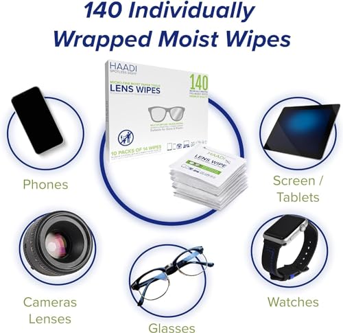 Glasses Cleaner Wipes 140 Individually Wrapped Lens Wipes Multipurpose Suitable for Spectacle Lenses, Cameras, Binoculars, Mirrors, Screens, Optical and Electronic Devices - Image 4