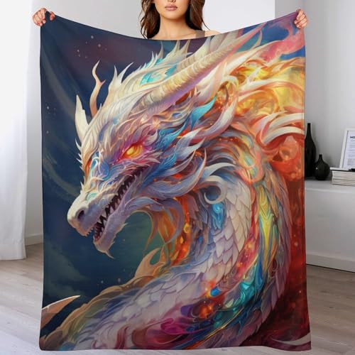 Couverture dragon 3D en polaire flannel douce pour canapé et lit - 2