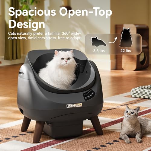 CATLINK Self Cleaning Cat Litter Box Open-X, 5G & 2.4G WiFi, Safe Anti-Pinch Automatic Litter Box Open Top, AI Waste Analysis Health Monitor, App, Odor Free - Grey/Large (Single-Cat Household) - Image 7