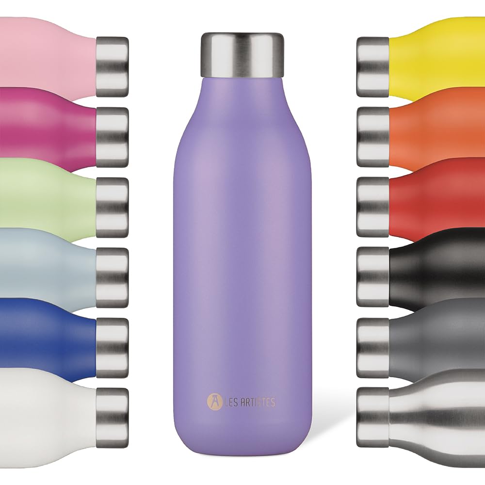 LES ARTISTES Paris A-6919 Bottle'Up 2.0, Thermosflasche, 500 ml, Thermosflasche, BPA-frei, wiederverwendbar, hält 12h warm und 24h kalt, leicht, Edelstahl, Twilight Design