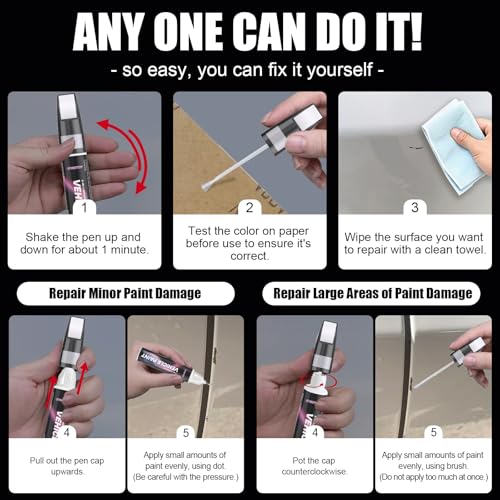 FINETOY GXD/WA130H Sterling Metallic Touch Up Paint for GMC, Car Scratch Repair Paint Kit with 2 in 1 Brush and Pen Nip, Exact-Match & Quick Drying Design for Chips and Nicks by FINETOY - Image 3