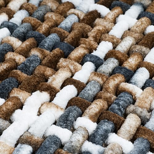 Image of LAHOME Bathroom Mat Anti Slip Bathmat Water Soak Floor Rug Non Slip Cotton Bath Mat 40x60 Cm, Brown