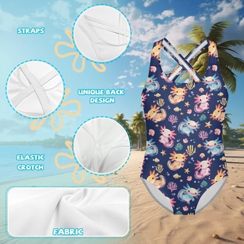Image of Girls One Piece Swimsuits Size 5-14 Kawaii Gymnastics Leotard for Beach Vacations