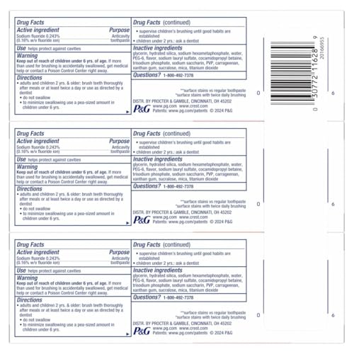 Crest 3D White Teeth Whitening Toothpaste for Adults, 4.6oz, 3 Pack, Stain Remover, Cavity Protection Fluoride Toothpaste, Strengthens Enamel, Faster Whitening, Brightens Teeth, Travel Size - image 9