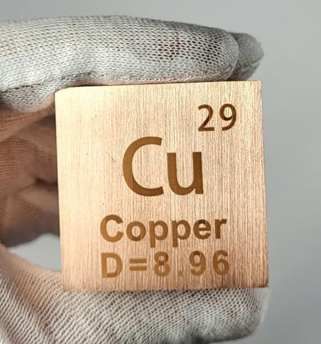 Image of 1.5 inch 38.1mm Copper Metal Cube Cu up to 99.9% Pure Periodic Table Element Engraved Density Collection Science Education Display Block Cube + Acrylic Case Box - 1PC