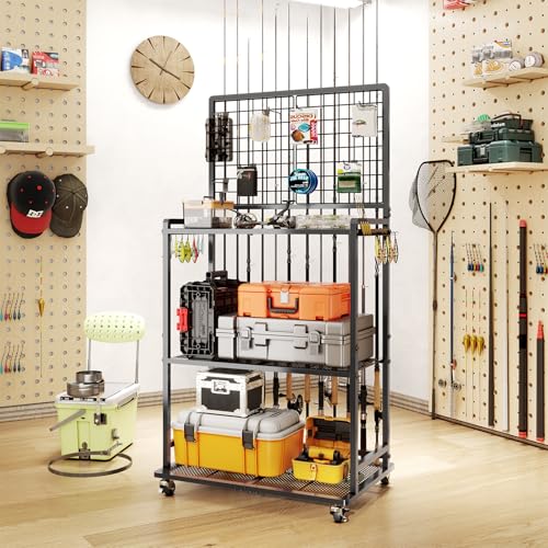 Save 40% on Heavy-Duty 3-Tier Fishing Rod Organizer with Wheels