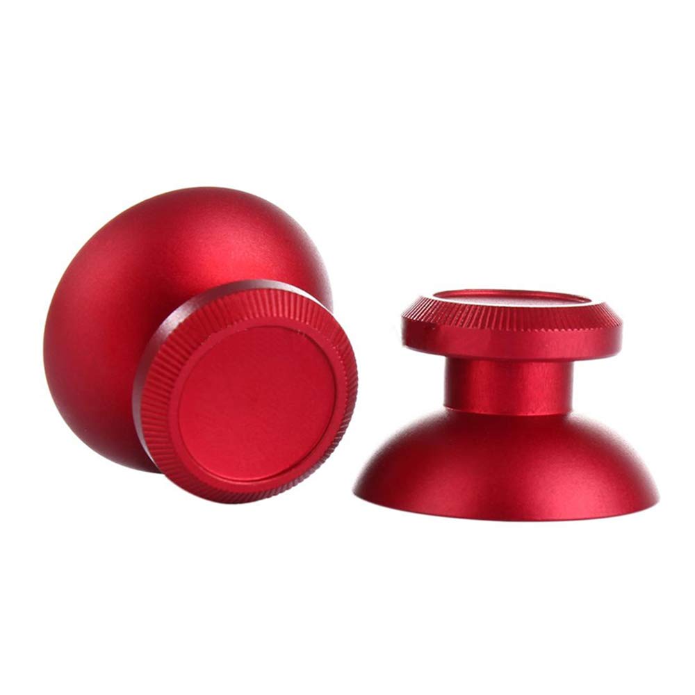 2PCs Replacement Rocker Metal Analog Joystick Thumbstick Mushroom Caps Repair for PS4 PS3 Xbox One (Red)