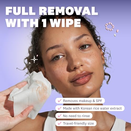 Image of THE FACE SHOP X GLAMZILLA Rice Water Bright Cleansing Wipes On-the-Go Bundle for Face, Moisturizing, Infused with Rice Extract, Cleansing Facial Wipes, 25 Count (Pack of 3)