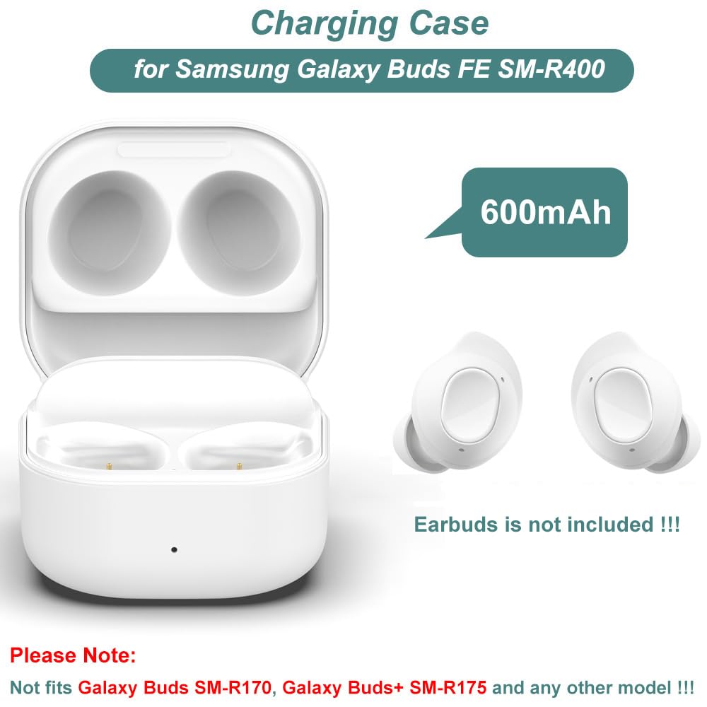Charging Case for Galaxy Buds FE SM-R400, Replacement Charger Case Cradle Dock for Samsung Galaxy Buds Fan Edition (White)