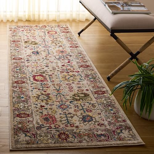 Tapete corredor SAFAVIEH Kashan 2'6" x 6' beige y topo miniatura 2