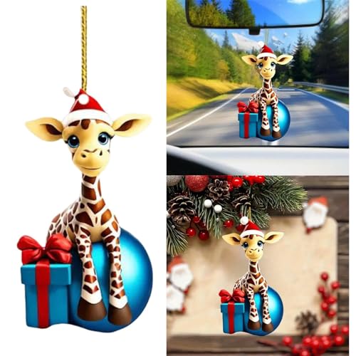 Süße Giraffe mit Ball Christbaumschmuck, Giraffen-Ornament...
