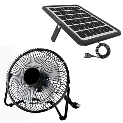 DELUMEE 8 Inch Solar Powered Fan with Big Solar Panel...