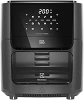 Electrolux Air Fryer Forno 5 em 1 12L 1700W Digital 1 Bandeja Antiaderente 5 modos preparo 7 Receitas Programadas Aviso Sonoro Fritadeira Elétrica sem Óleo Forno Bancada EAF85 Grafite 220V