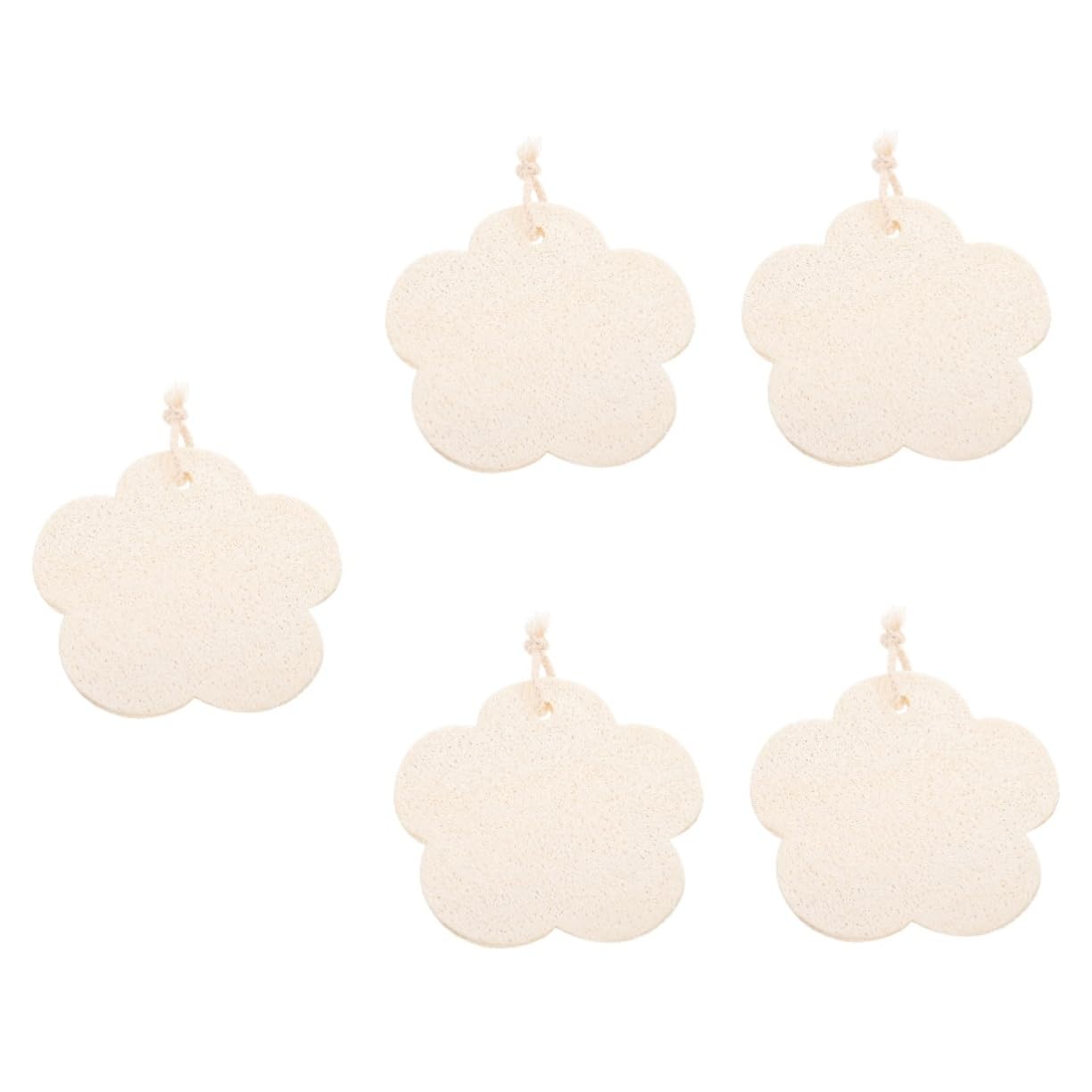 Healeved 5 Piezas Lufa de algodón con forma de flor esponja trasera para la ducha depurador de esponja vegetal para ducha de baño esponja exfoliante esponja baño esponja de baño